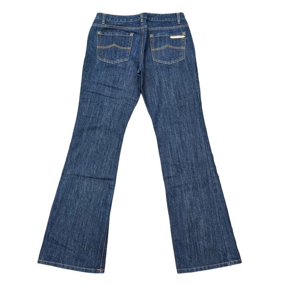 MMK Bootcut Jeans Size 6 Dark Stretch Denim Michael Kors Gold Sausilito Boot - Picture 9 of 9